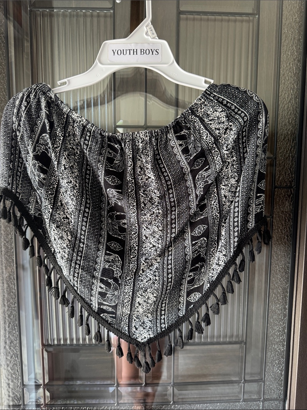 La Hearts Black & White Tassel Triangle tube top